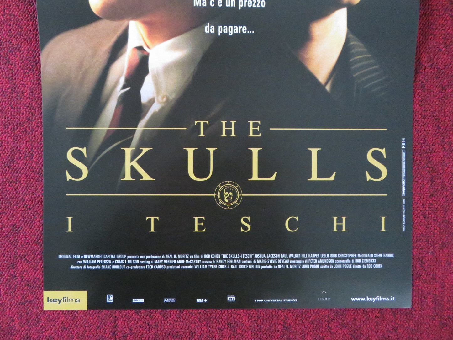 THE SKULLS ITALIAN LOCANDINA POSTER JOSHUA JACKSON PAUL WALKER 2000 Rendezvous Cinema Movie posters