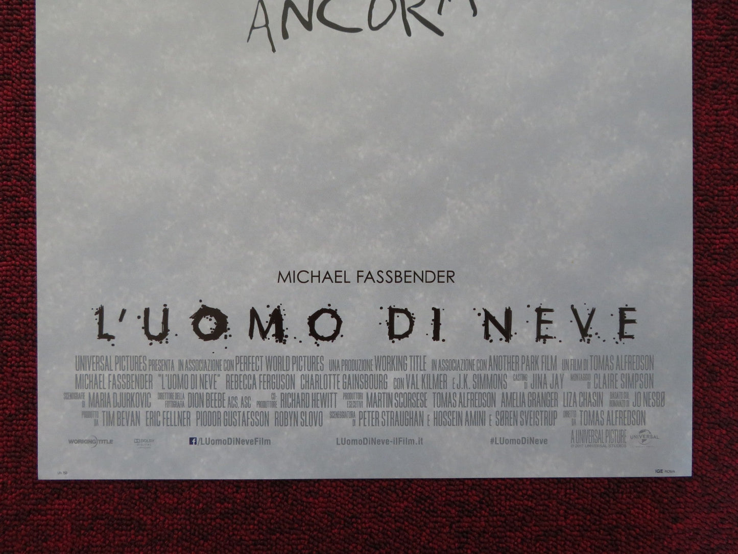 THE SNOWMAN ITALIAN LOCANDINA POSTER MICHAEL FASSBENDER REBECCA FERGUSON 2017 Rendezvous Cinema Movie posters