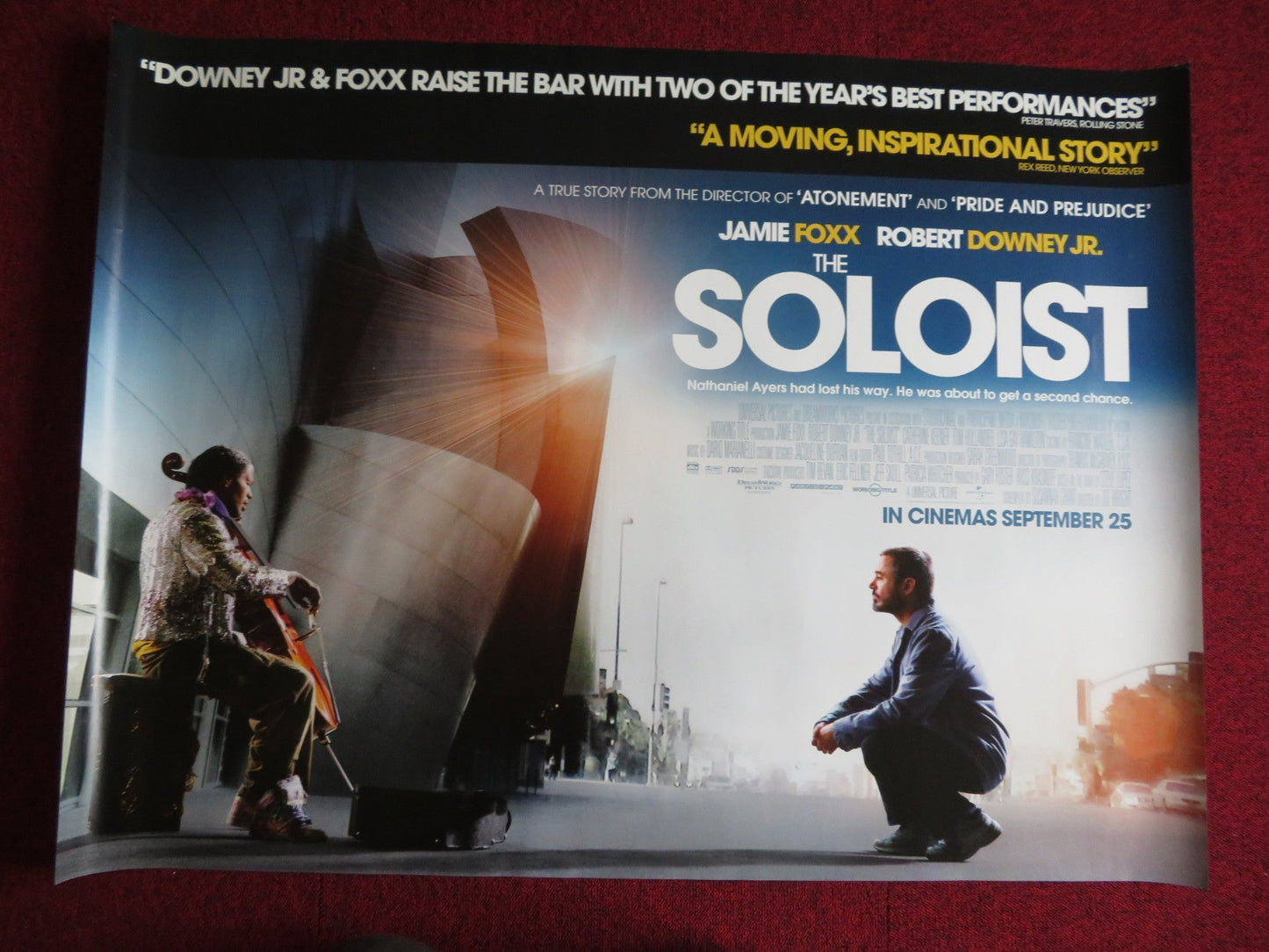 THE SOLOIST UK QUAD (30"x 40") ROLLED POSTER ROBERT DOWNEY JR. JAMIE FOXX 2009 Rendezvous Cinema Movie posters