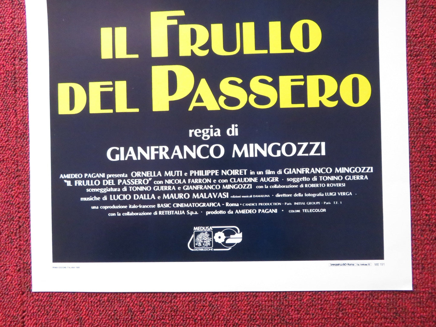 THE SPARROW'S FLUTTERING ITALIAN LOCANDINA POSTER ORNELLA MUTI P. NOIRET 1988 Rendezvous Cinema Movie posters