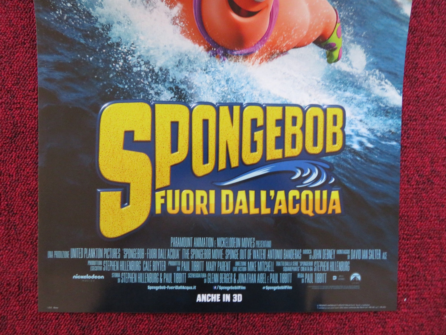 THE SPONGEBOB MOVIE: SPONGE OUT OF WATER ITALIAN LOCANDINA POSTER 2015 Rendezvous Cinema Movie posters