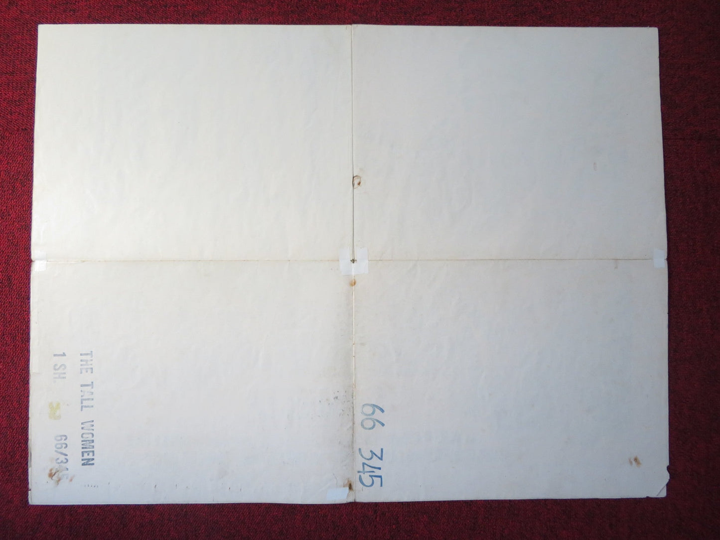 THE TALL WOMEN FOLDED US ONE SHEET POSTER ANNE BAXTER MARIA PERSCHY 1966 Rendezvous Cinema Movie posters