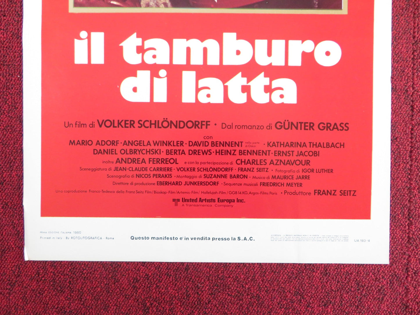 THE TIN DRUM ITALIAN LOCANDINA POSTER MARIO ADORF ANGELA WINKLER 1980 Rendezvous Cinema Movie posters