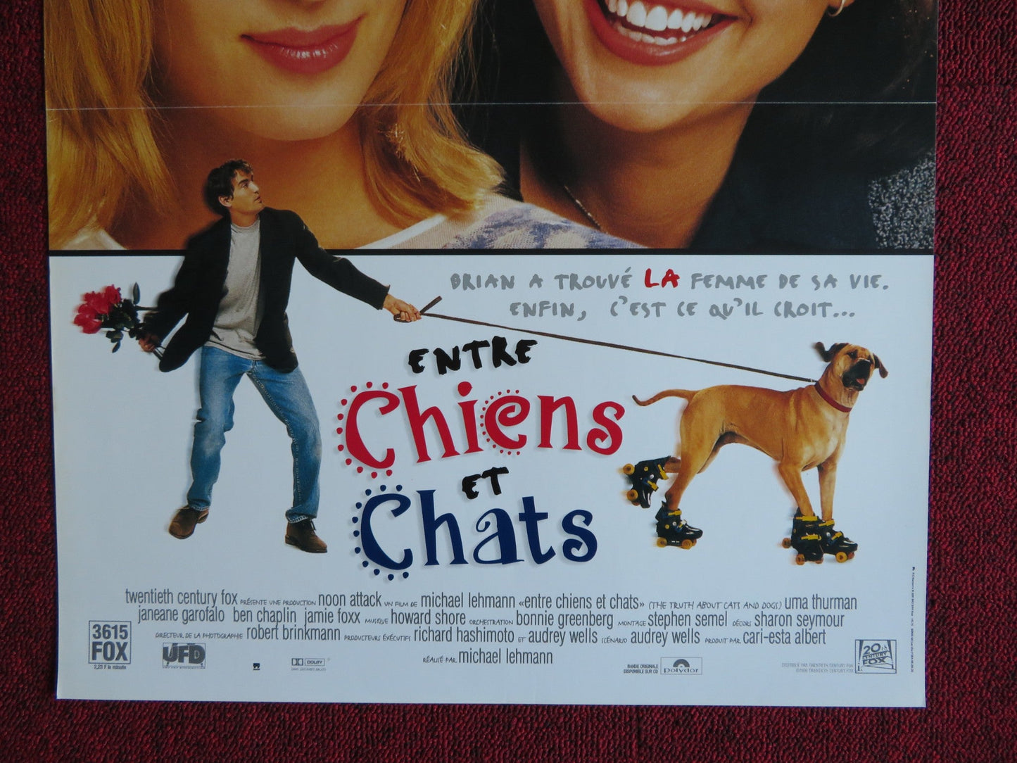 THE TRUTH ABOUT CATS AND DOGS FRENCH (15.5" x 21") POSTER UMA THURMAN 1996 Rendezvous Cinema Movie posters