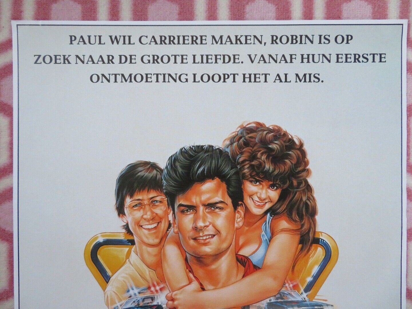 THREE FOR THE ROAD BELGIUM (23.5"x 16") POSTER CHARLIE SHEEN ALAN RUCK 1987 Movie posters