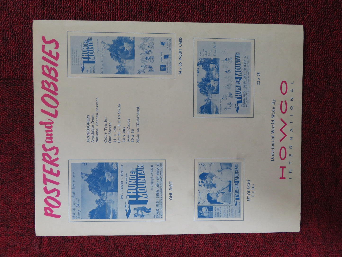 THUNDER MOUNTAIN / THE SHEPHERD OF THE HILLS - PRESSBOOK UNCUT HOWCO INT. 1964 Rendezvous Cinema Movie posters