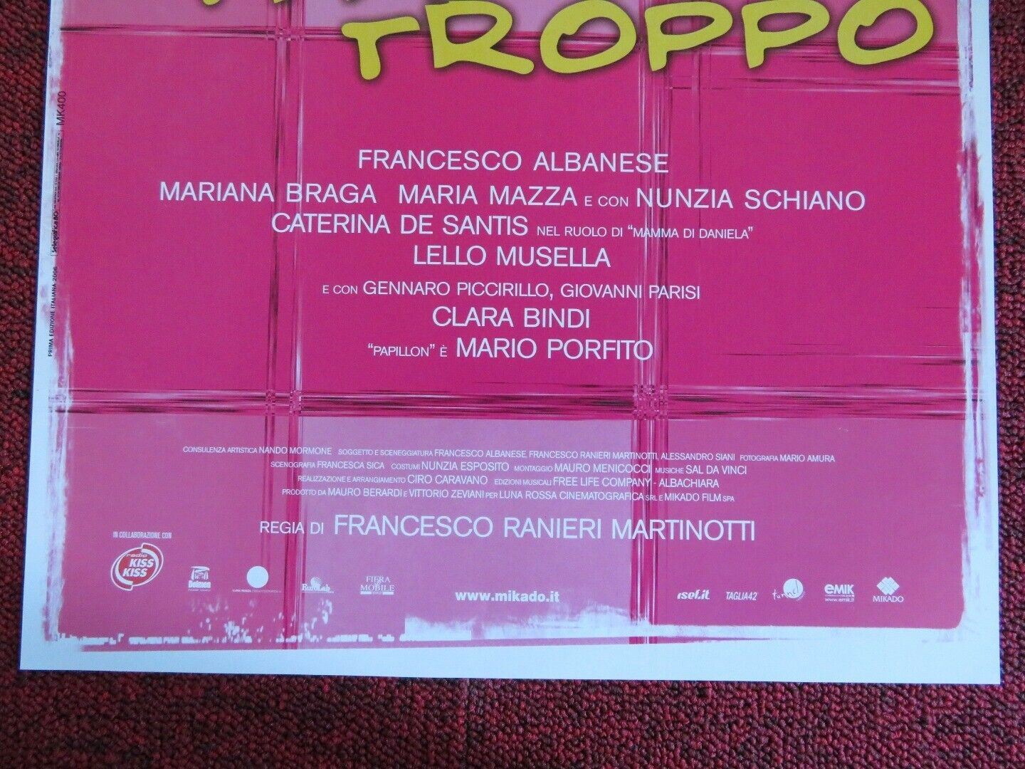 TI LASCIA PERCHE TI AMO TROPPO ITALIAN LOCANDINA (26.5"x11.5") POSTER 2006 - Rendezvous Cinema