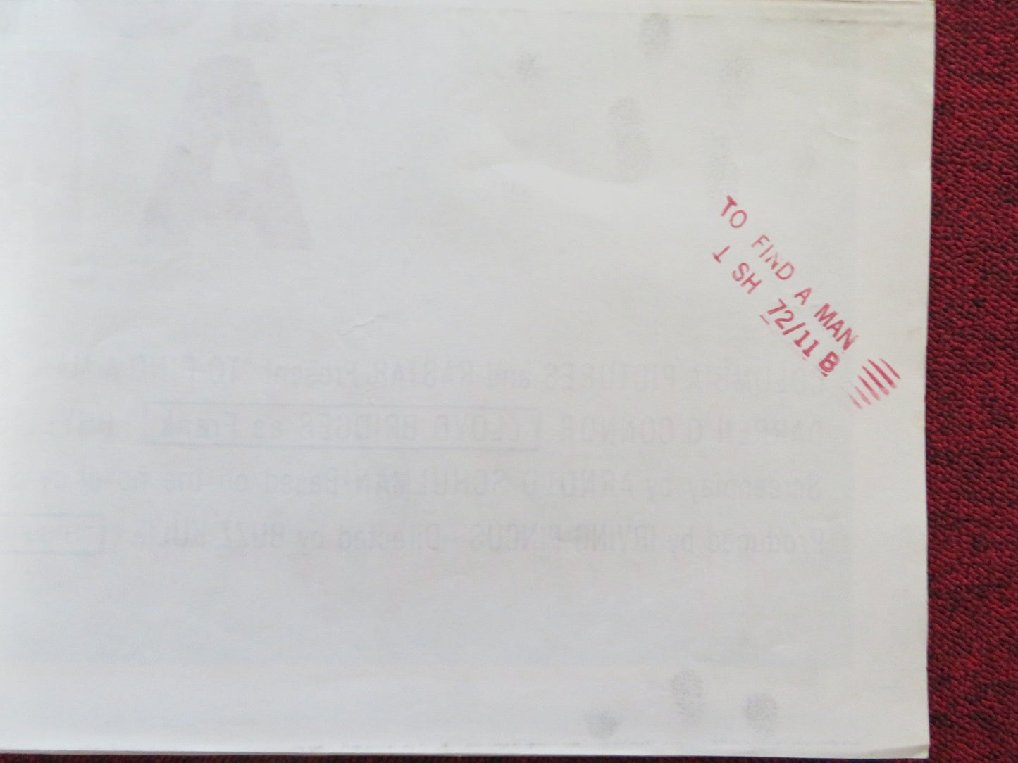 TO FIND A MAN FOLDED US ONE SHEET POSTER PAMELA SUE MARTIN DARREN O'CONNOR 1971 Rendezvous Cinema Movie posters