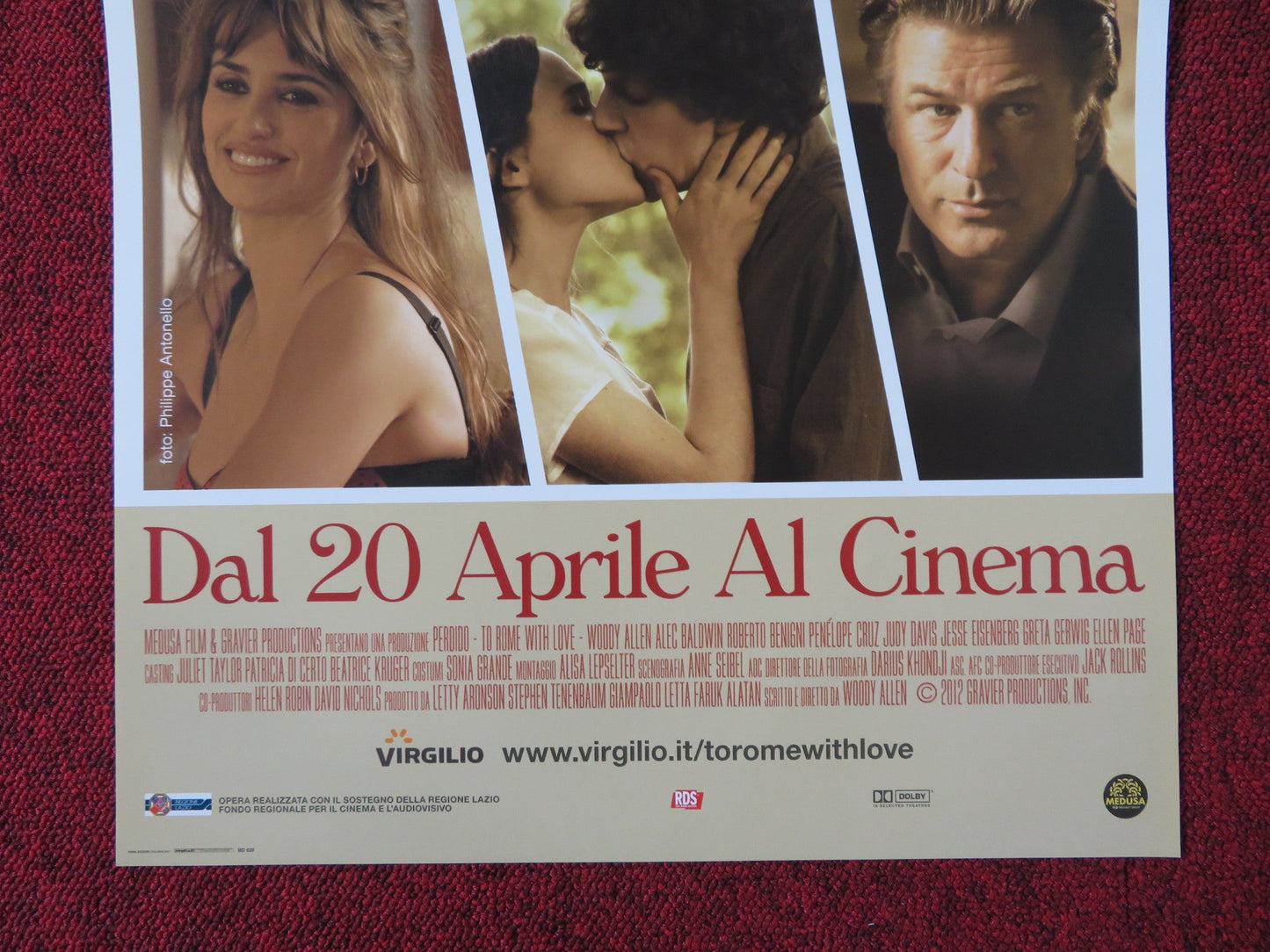 TO ROME WITH LOVE ITALIAN LOCANDINA POSTER WOODY ALLEN ALEC BALDWIN 2012 Rendezvous Cinema Movie posters
