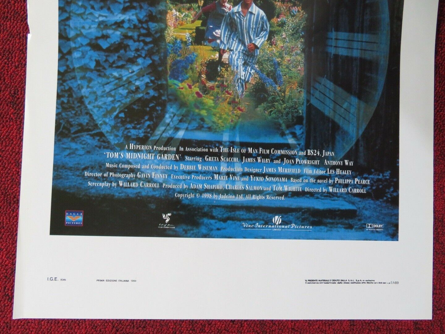 TOM'S MIDNIGHT GARDEN ITALIAN LOCANDINA (27.5"x13") POSTER JAMES WILBY 1999 Movie posters