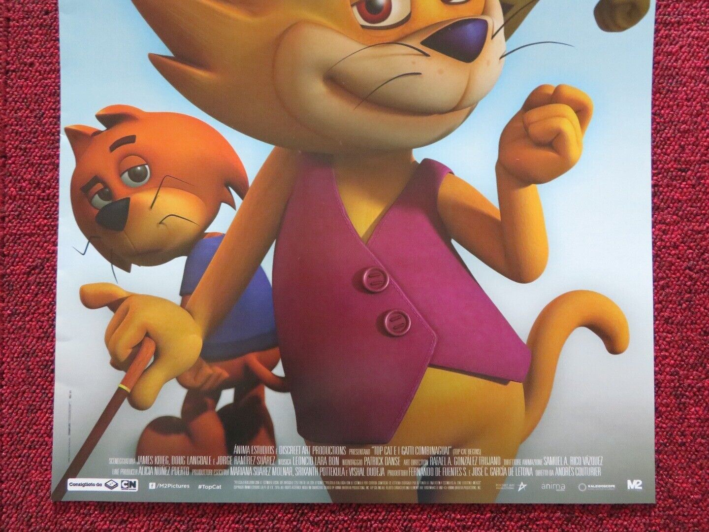TOP CAT BEGINS ITALIAN LOCANDINA (27"x12.5") POSTER JASON HARRIS 2015 Movie posters