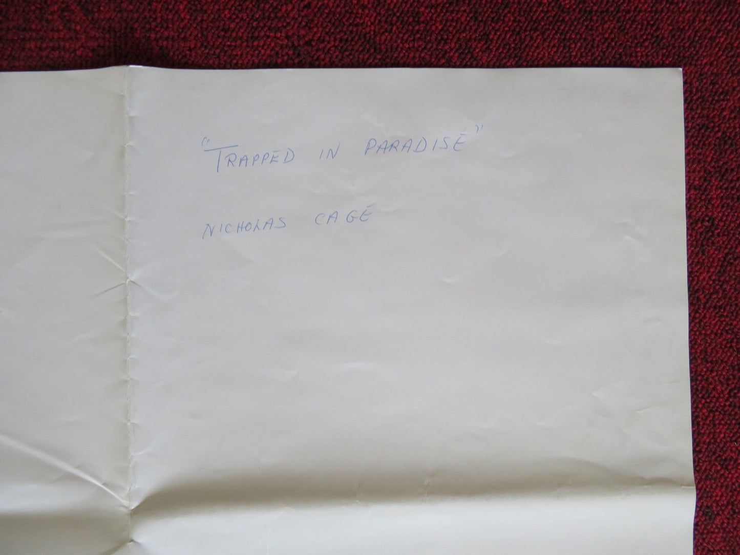 TRAPPED IN PARADISE UK QUAD POSTER FOLDED NICOLAS CAGE JON LOVITZ 1994 Rendezvous Cinema Movie posters