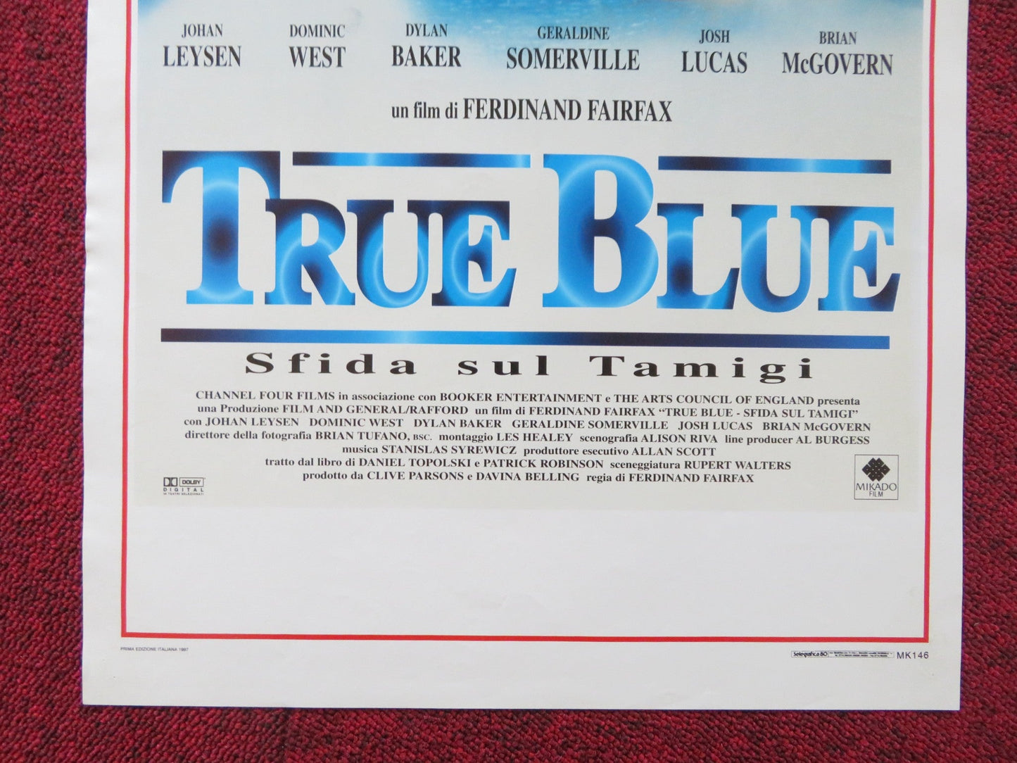 TRUE BLUE ITALIAN LOCANDINA POSTER DOMINIC WEST JOSH LUCAS 1996 Rendezvous Cinema Movie posters