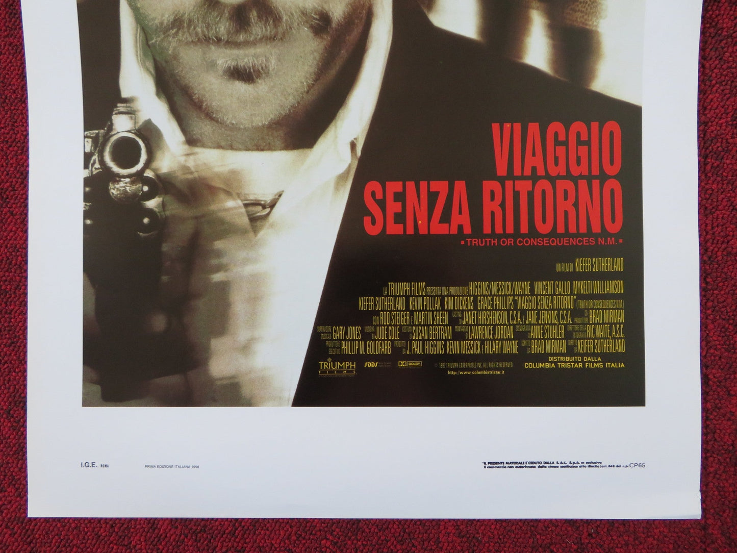 TRUTH OR CONSEQUENCES N. M. ITALIAN LOCANDINA POSTER KIEFER SUTHERLAND 1998 Rendezvous Cinema Movie posters