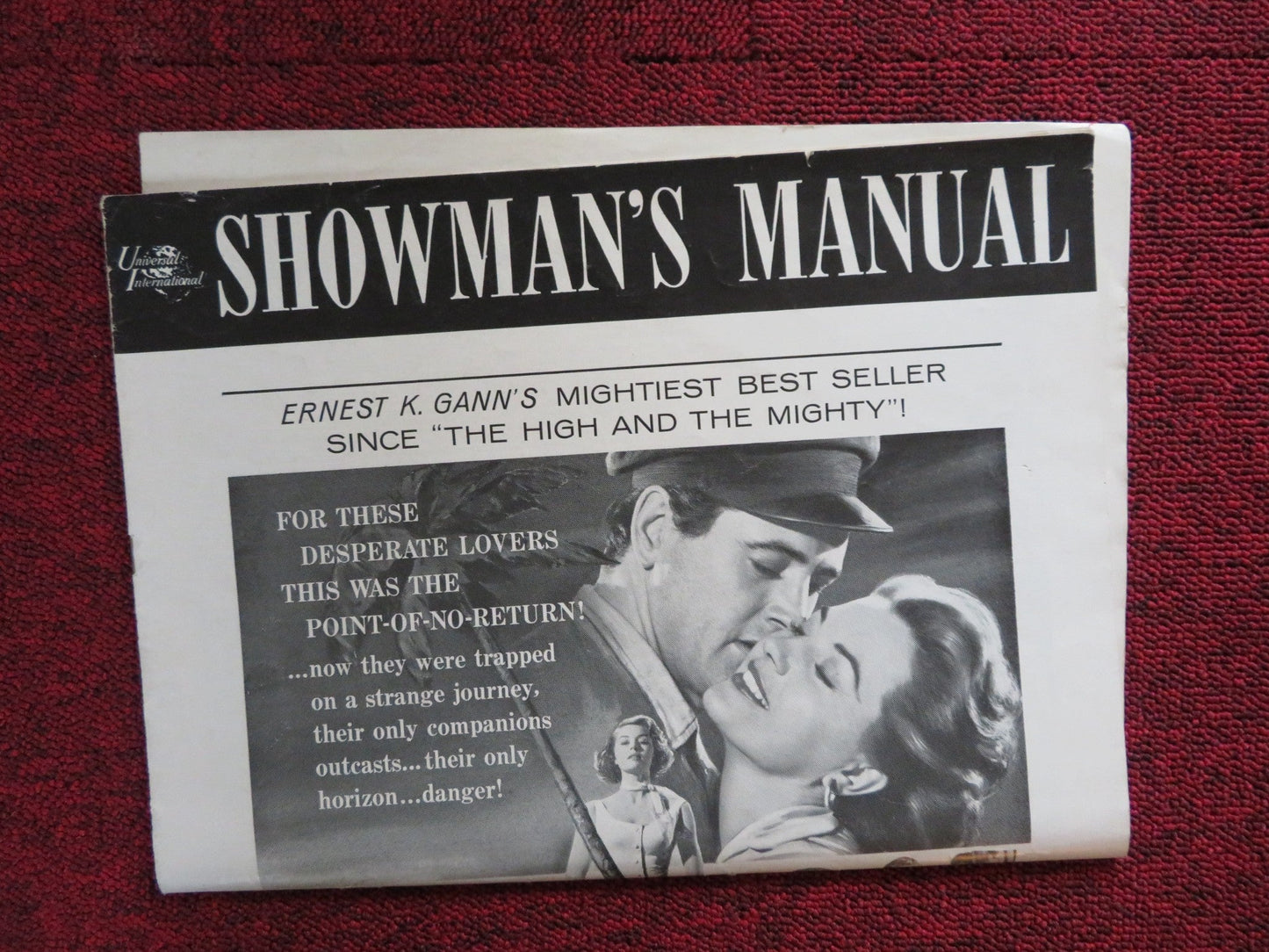 TWILIGHT FOR THE GODS UNCUT UNIVERSAL INTERNATIONAL FOLDED PRESS BOOK 1958 Rendezvous Cinema Movie posters
