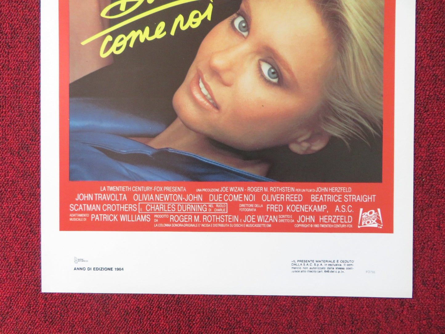 TWO OF A KIND ITALIAN LOCANDINA POSTER JOHN TRAVOLTA OLIVIA NEWTON - JOHN 1984 Rendezvous Cinema Movie posters
