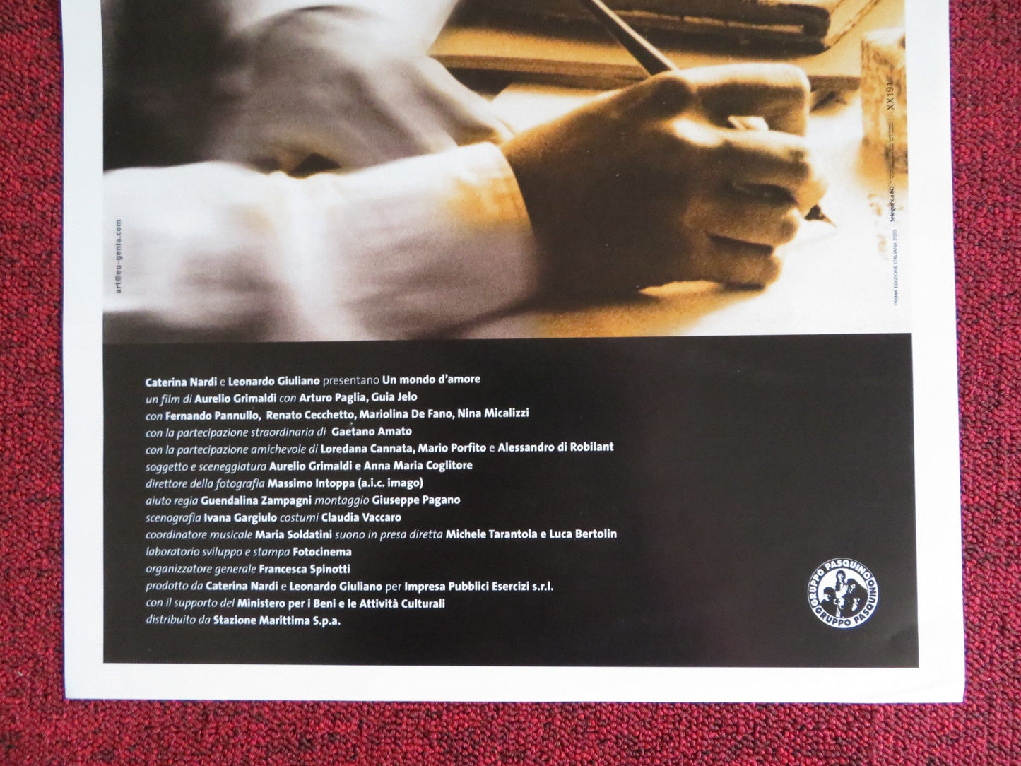 UN MONDO D'AMORE ITALIAN LOCANDINA POSTER ARTURO PAGLIA GUIA JELO 2002 Rendezvous Cinema Movie posters