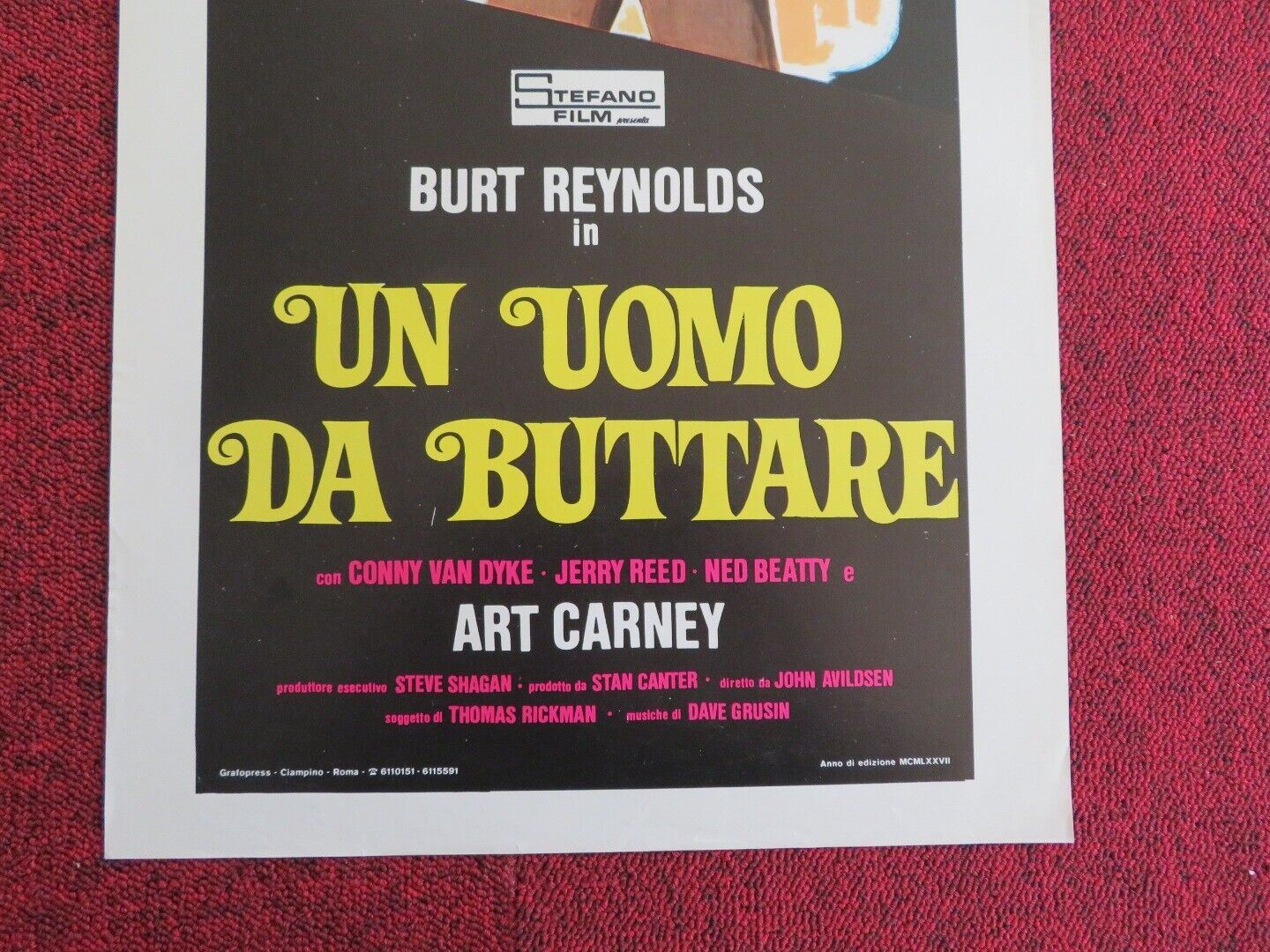UN UOMO DA BUTTARE ITALIAN LOCANDINA (27.5"x12.5") POSTER 1975 Rendezvous Cinema Movie posters