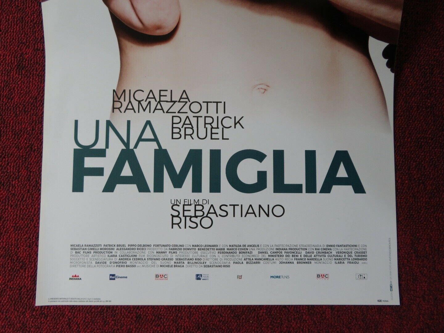 UNA FAMIGLIA ITALIAN LOCANDINA (26.5"x13") POSTER MICAELA RAMAZZOTTI 2017 Movie posters