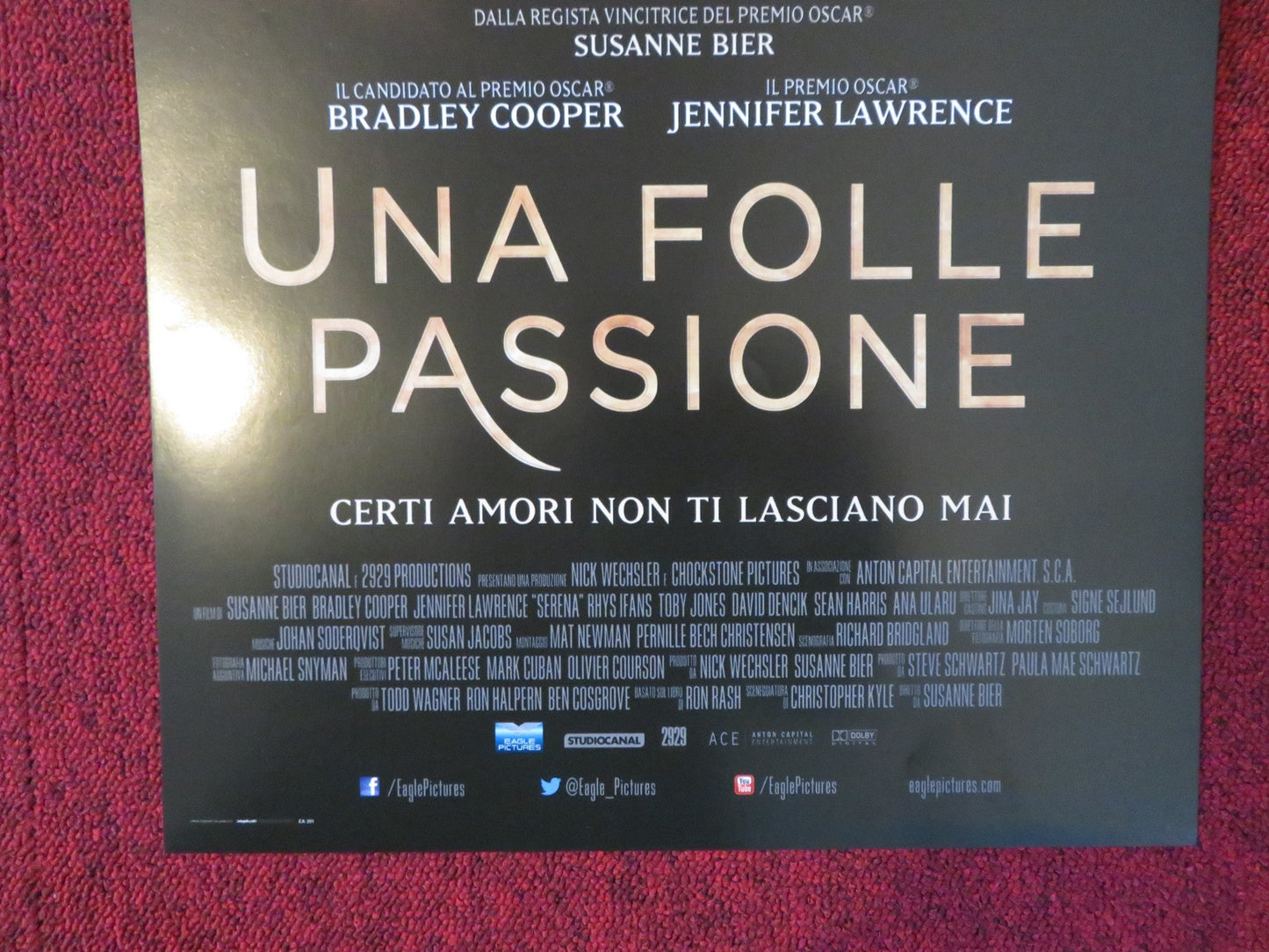 UNA FOLLE PASSIONE ITALIAN LOCANDINA POSTER BRADLEY COOPER J. LAWRENCE 2014 Rendezvous Cinema Movie posters