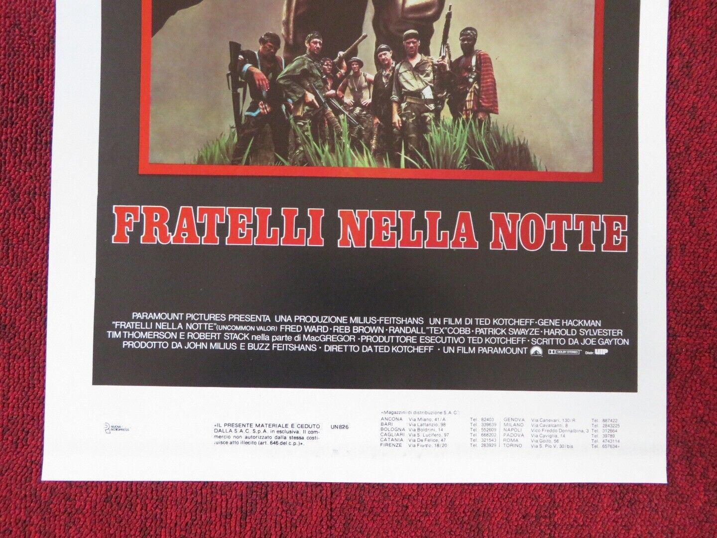 UNCOMMON VALOR ITALIAN LOCANDINA (27.5"x13") POSTER GENE HACKMAN 1983 Movie posters