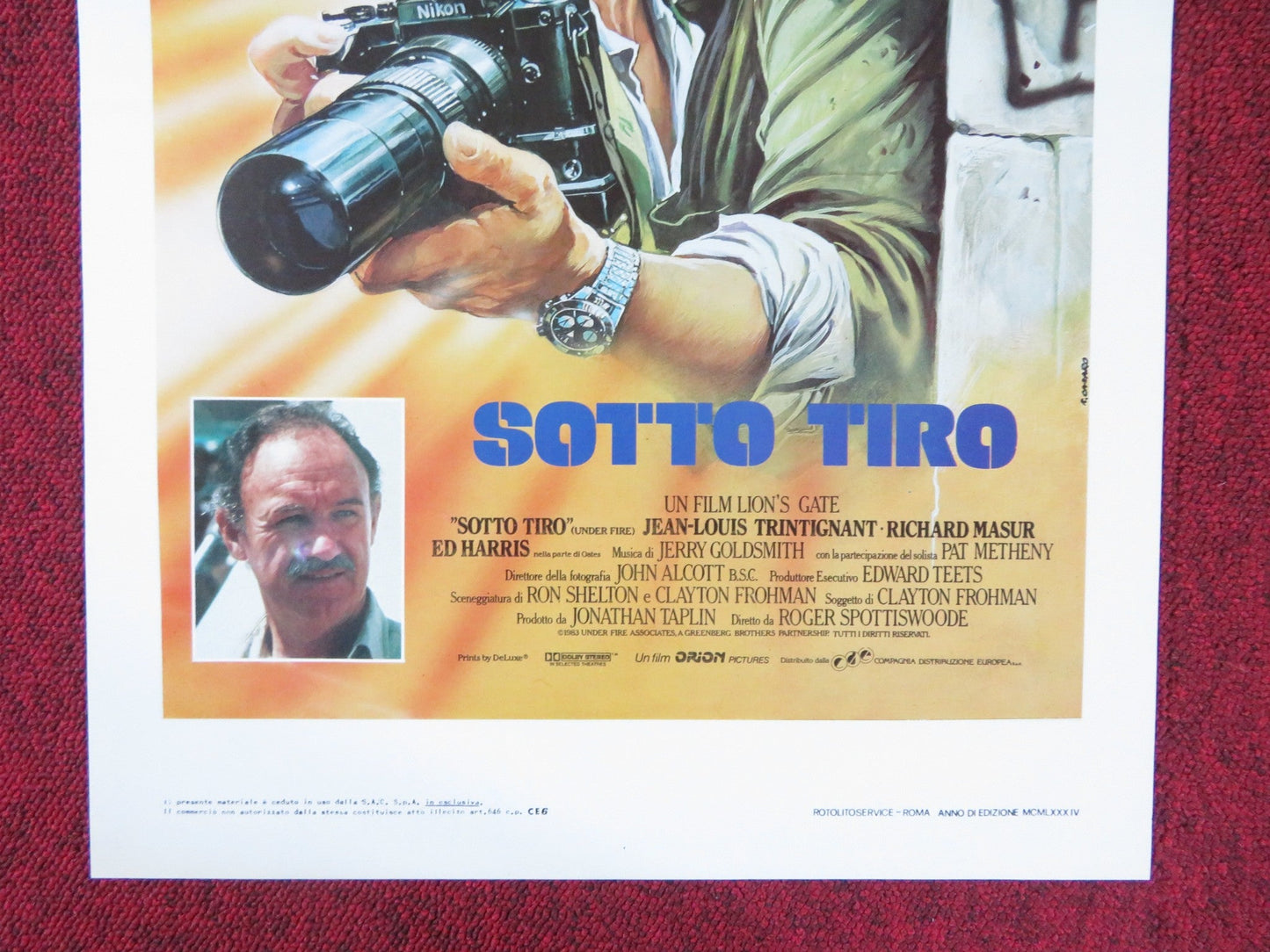 UNDER FIRE ITALIAN LOCANDINA POSTER GENE HACKMAN NICK NOLTE ED HARRIS 1984 Rendezvous Cinema Movie posters