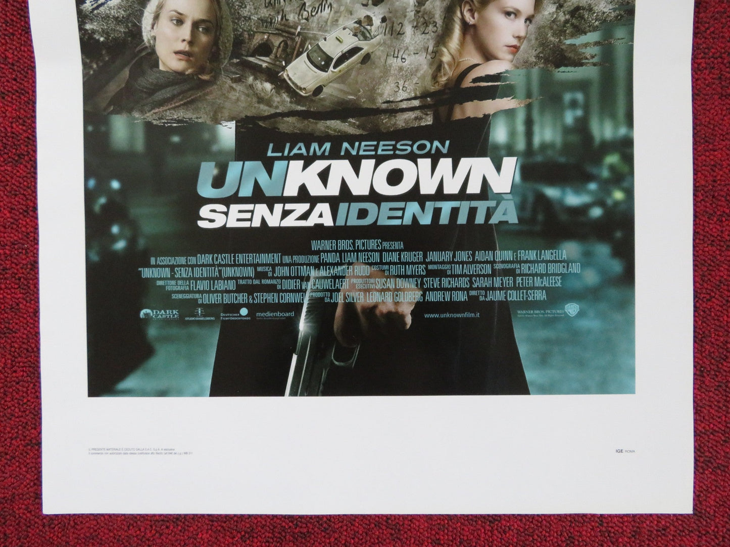 UNKNOWN ITALIAN LOCANDINA POSTER LIAM NEESON DIANE KRUGER 2011 Rendezvous Cinema Movie posters