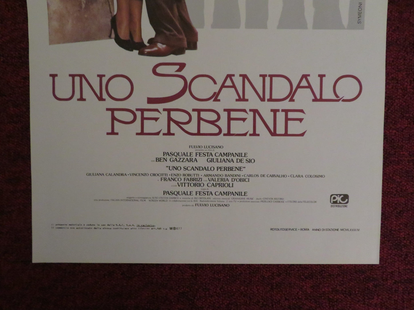 UNO SCANDALO PERBENE ITALIAN LOCANDINA POSTER BEN GAZZARA GIULIANA DE SIO 1984 Rendezvous Cinema Movie posters