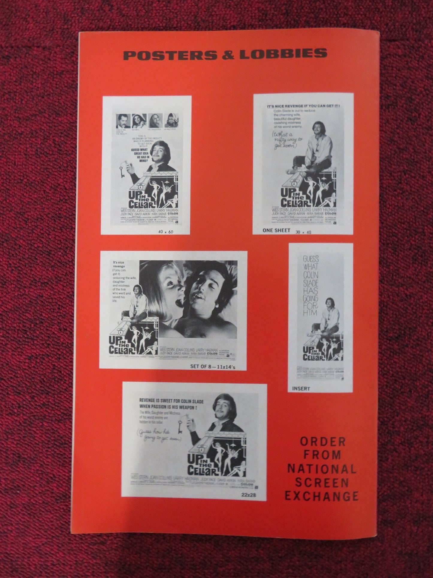 UP IN THE CELLAR UNCUT AMERICAN INTERNATIONAL PRESS BOOK STERN JOAN COLLINS 1970 Rendezvous Cinema Movie posters