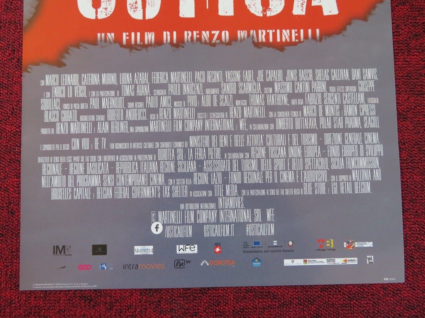 USTICA ITALIAN LOCANDINA (26.5"x12.5") POSTER MARCO LEONARDI CATERINA MORINO '16 Rendezvous Cinema Movie posters