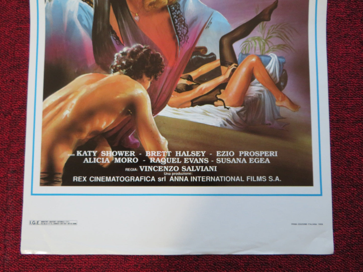 VELVET DREAMS ITALIAN LOCANDINA (27.5"x13") POSTER KATY SHOWER BRETT HALSEY 1988 Rendezvous Cinema Movie posters