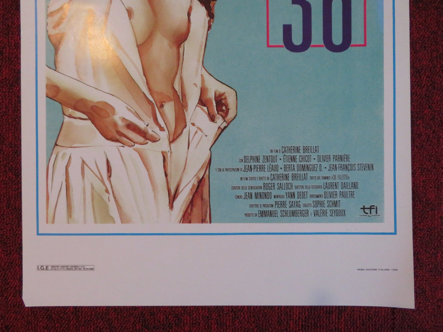 VERGINE TAGLIA 36 ITALIAN LOCANDINA POSTER DELPHINE ZENTOUT 1989 Rendezvous Cinema Movie posters