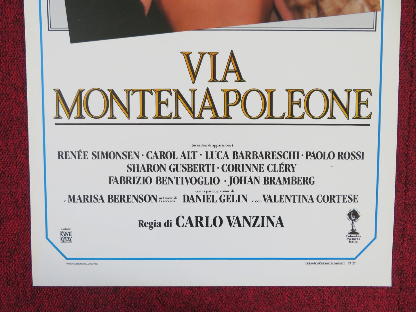 VIA MONTENAPOLEONE ITALIAN LOCANDINA POSTER CAROL ALT RENEE SIMONSEN 1987 Rendezvous Cinema Movie posters