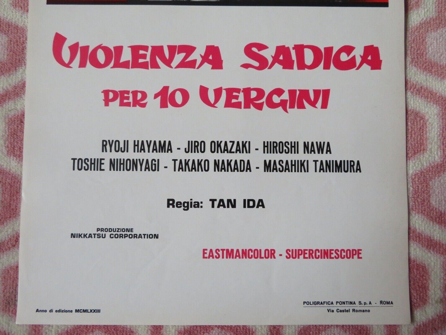 VIOLENZA SADICA PER 10 VEGINI ITALIAN LOCANDINA (27.5"x13") POSTER R HAYAMA '68 - Rendezvous Cinema