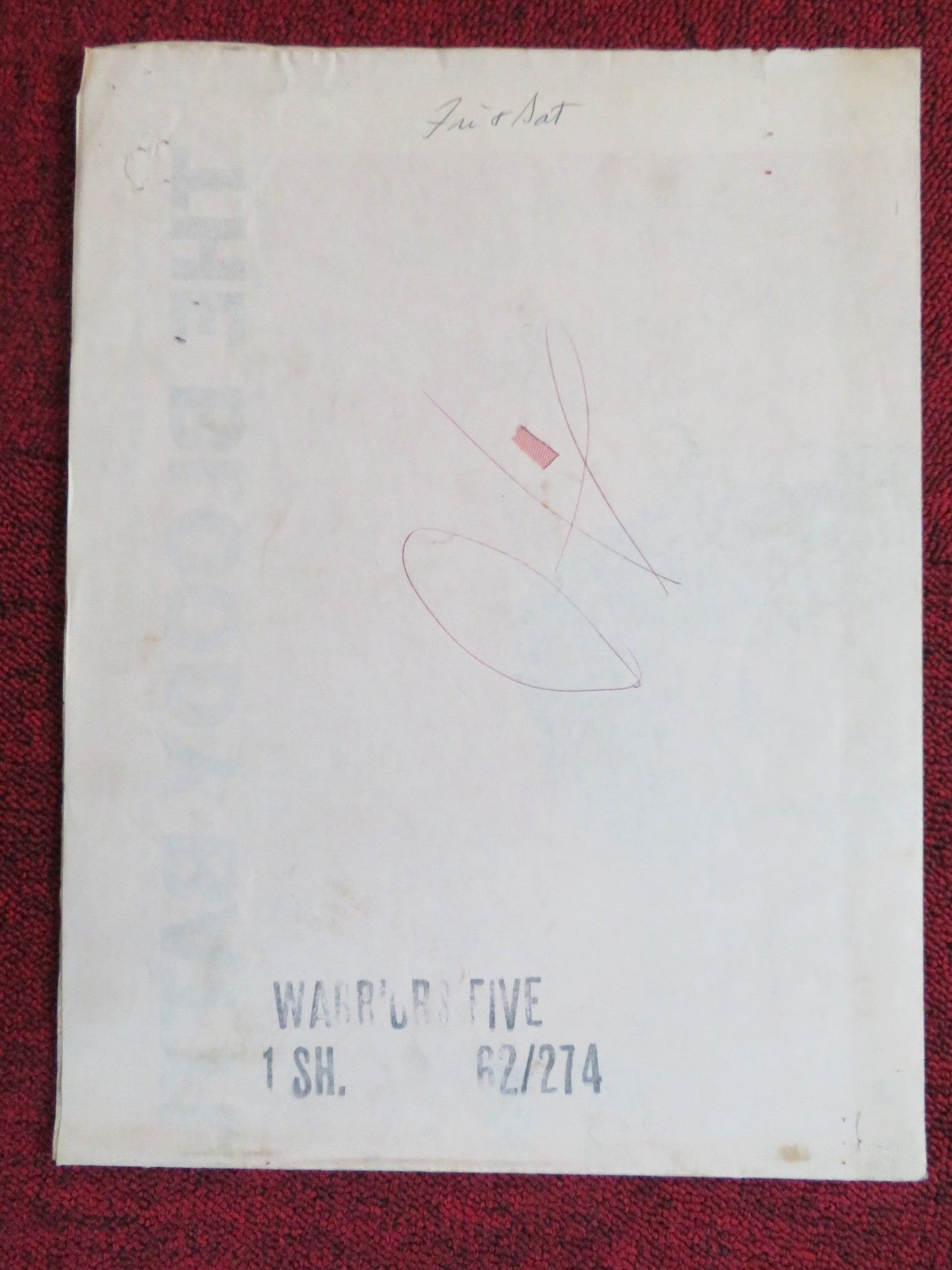 WARRIORS FIVE FOLDED US ONE SHEET POSTER JACK PALANCE GIOVANNA RALLI 1962 Rendezvous Cinema Movie posters