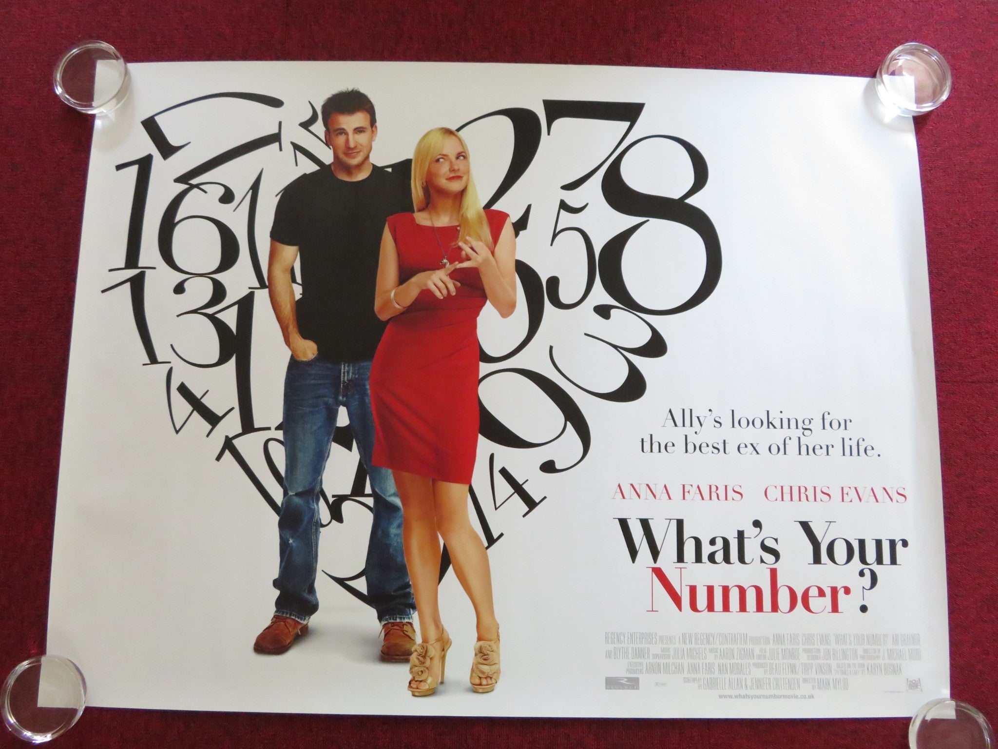 WHAT S YOUR NUMBER UK QUAD 30 x 40 ROLLED POSTER ANNA FARIS CHRIS what-s-your-number-uk-quad-30-x-40-rolled-poster-anna-faris-chris
