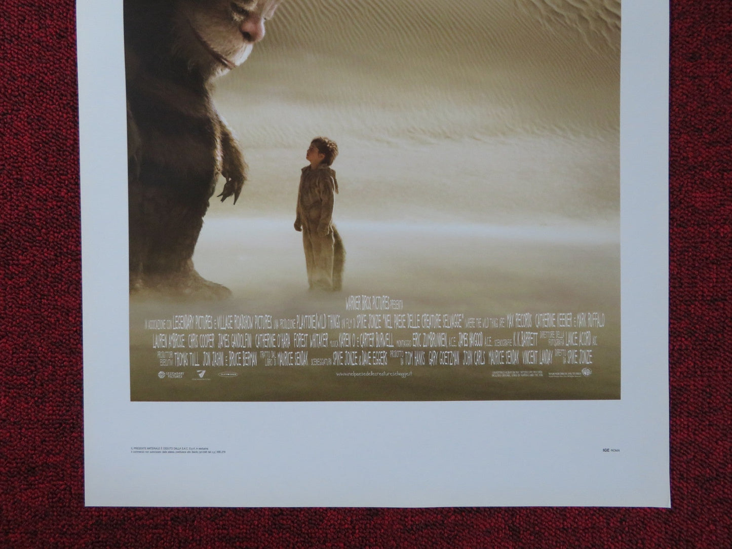 WHERE THE WILD THINGS ARE ITALIAN LOCANDINA POSTER SPIKE JONZE MAX RECORDS 2009 Rendezvous Cinema Movie posters