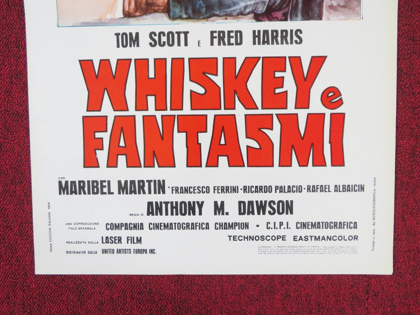 WHISKEY E FANTASMI ITALIAN LOCANDINA POSTER ALBERTO TERRACINA F. BILBAO 1974 Rendezvous Cinema Movie posters