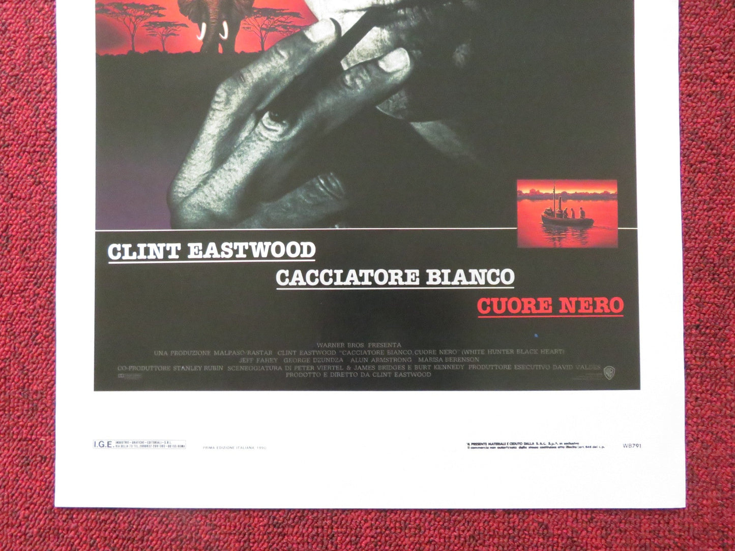 WHITE HUNTER BLACK HEART ITALIAN LOCANDINA POSTER CLINT EASTWOOD JEFF FAHEY 1990 Rendezvous Cinema Movie posters