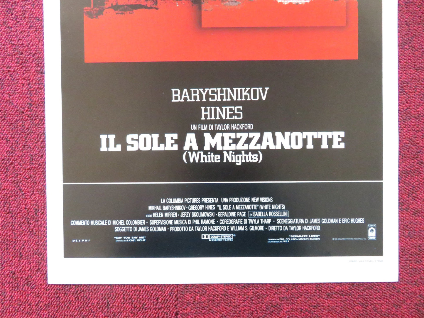 WHITE NIGHTS ITALIAN LOCANDINA POSTER MIKHAIL BARYSHNIKOV GREGORY HINES 1985 Rendezvous Cinema Movie posters