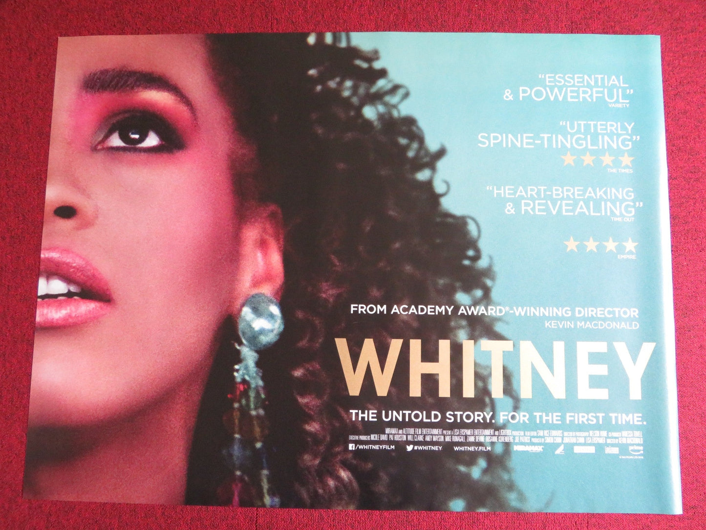 WHITNEY UK QUAD (30"x 40") ROLLED POSTER WHITNEY HOUSTON KEVIN MACDONALD 2018 Rendezvous Cinema Movie posters