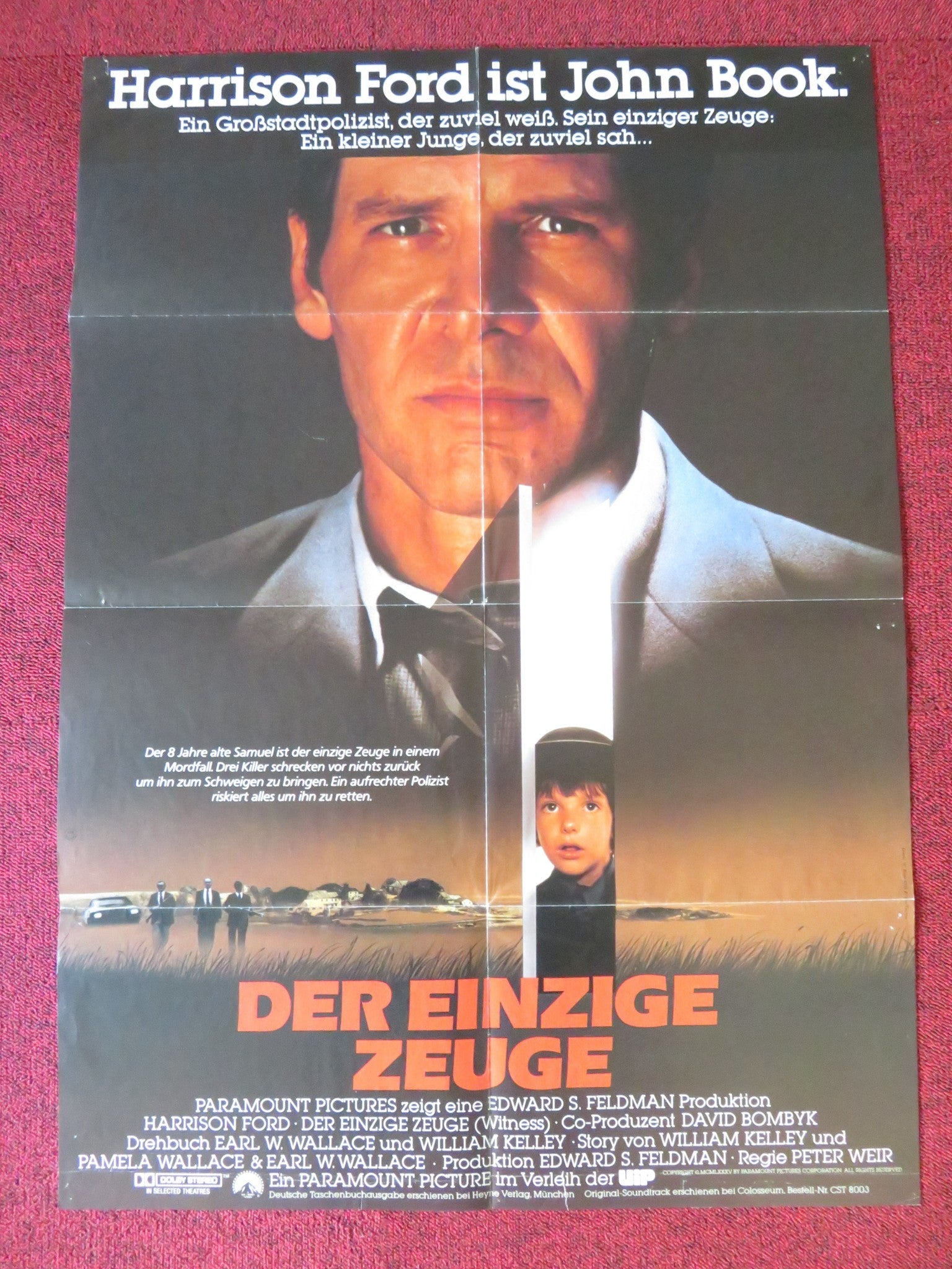 WITNESS GERMAN POSTER HARRISON FORD 1985 – Rendezvous Cinema