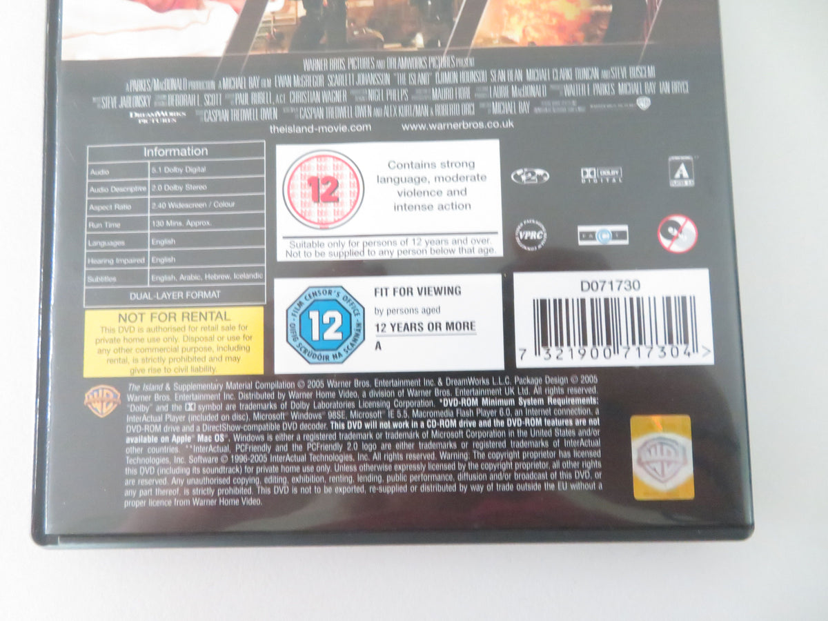 The Island (DVD) Scarlett Johansson Ewan McGregor 2005 Region 2