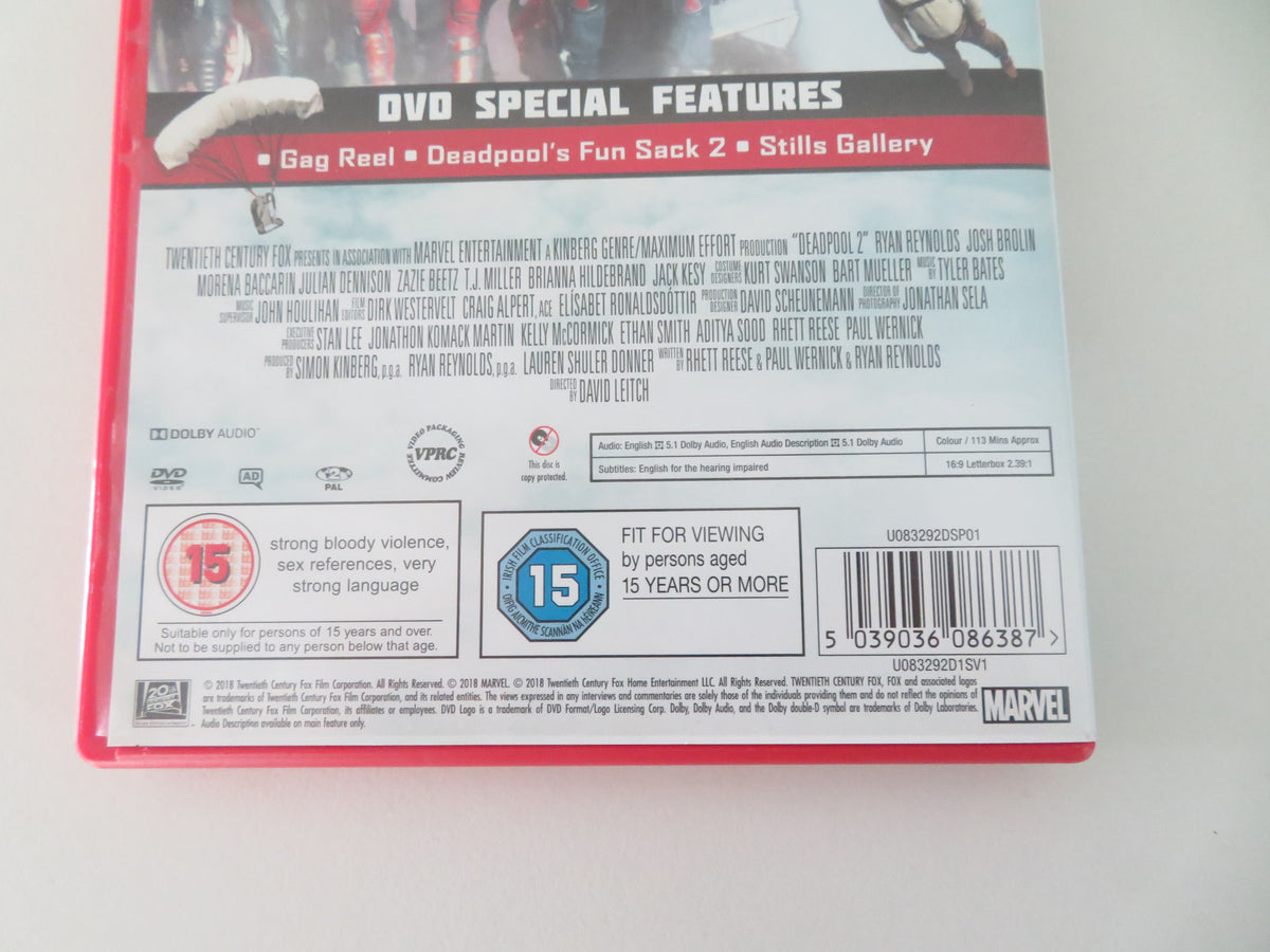 Deadpool 2 (DVD) Ryan Reynolds Josh Brolin 2018 Region 2