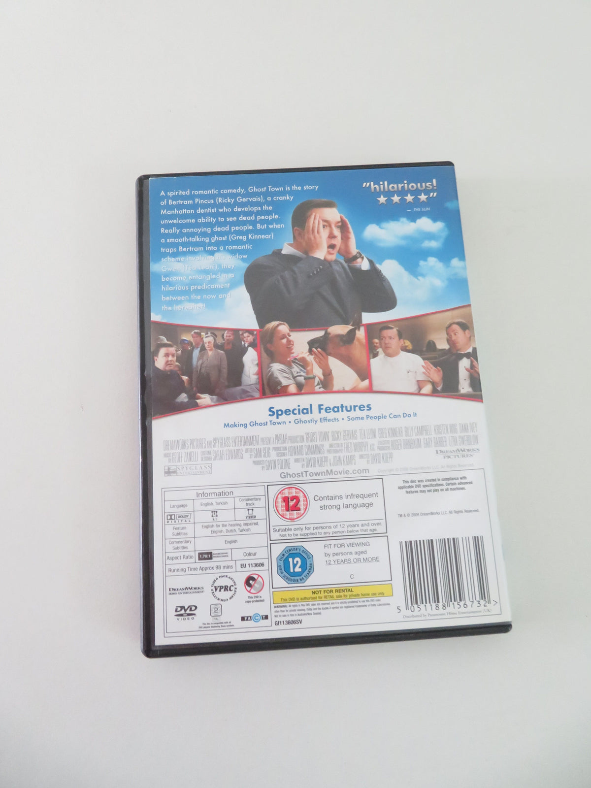 Ghost Town (DVD) Ricky Gervais Greg Kinnear 2008 Region 2