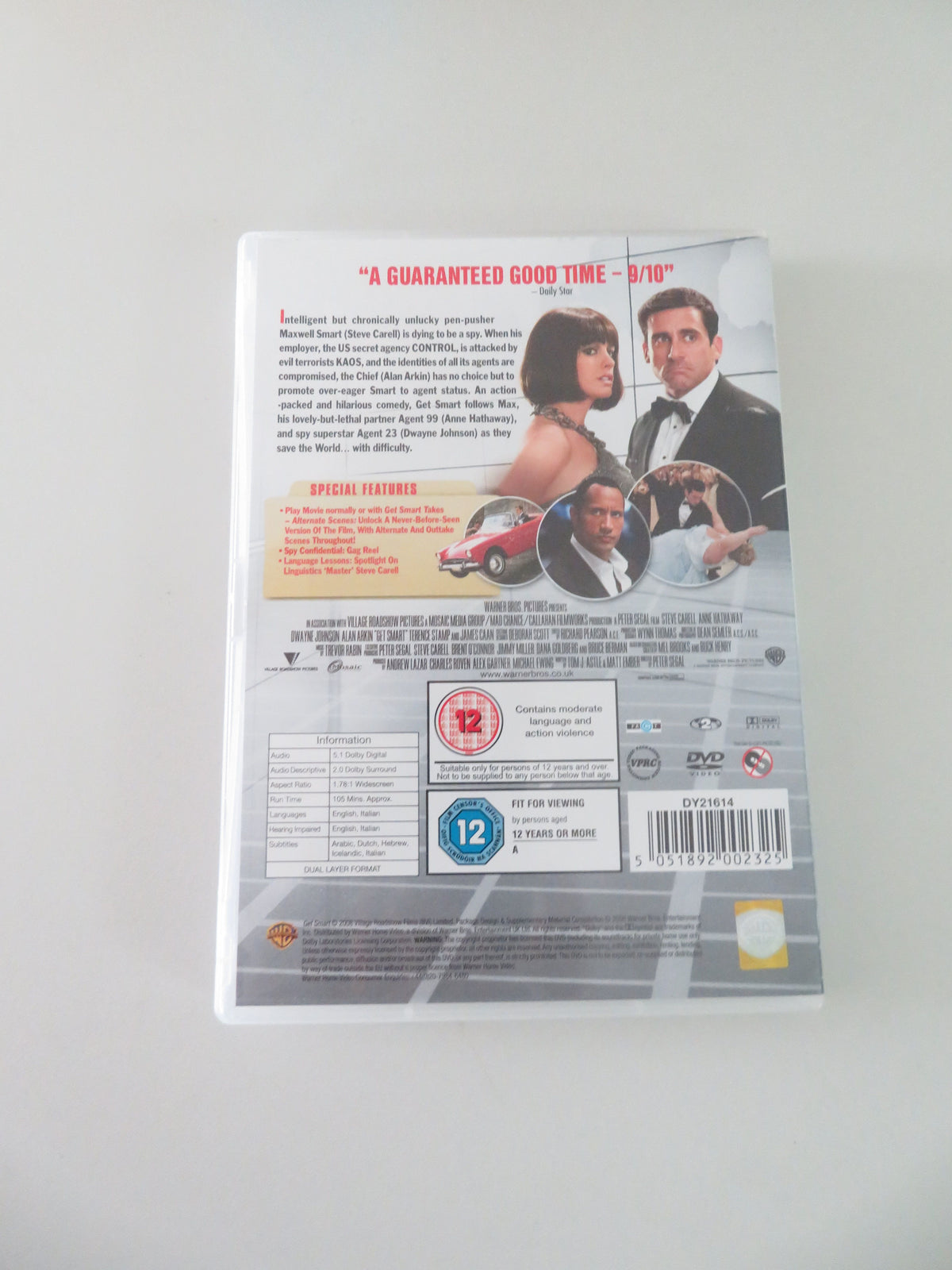 Get Smart (DVD) Steve Carell Anne Hathaway 2008  Region 2