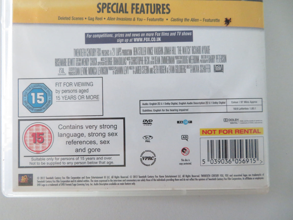 The Watch (DVD) Ben Stiller Vince Vaughn 2012 Region 2