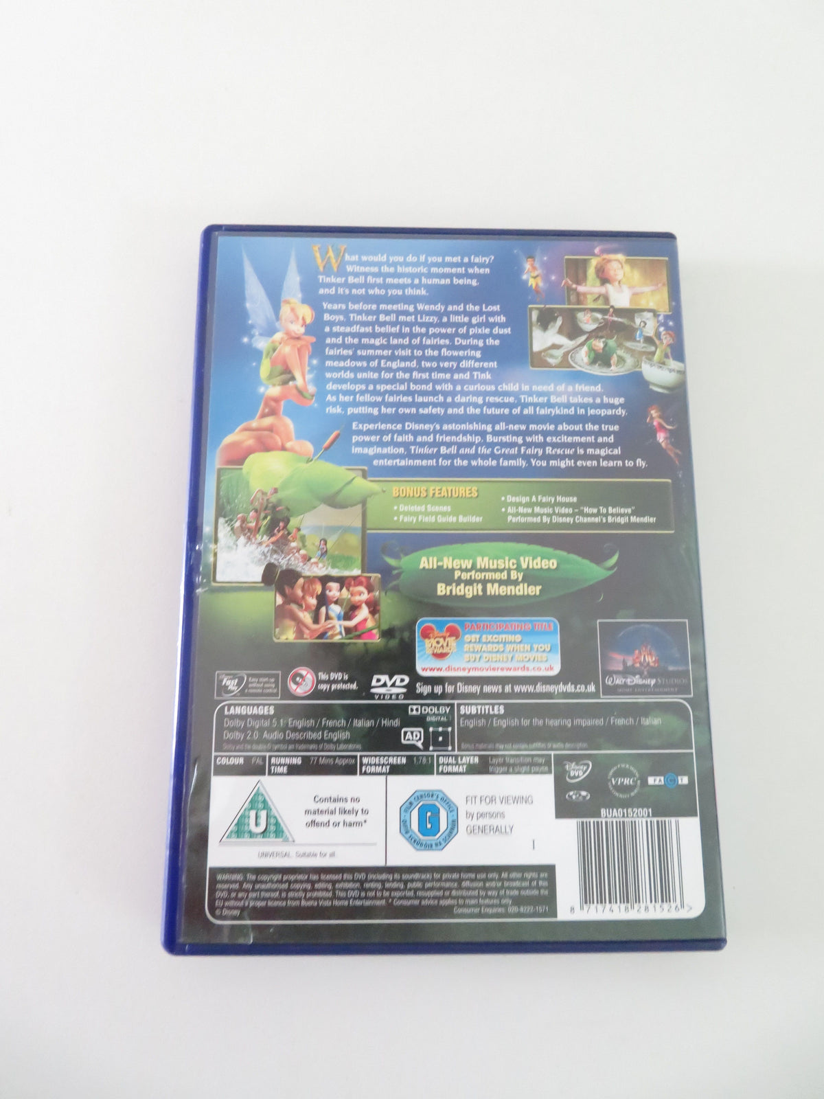 Tinker Bell and the Great Fairy Rescue (DVD) Disney Michael Sheen 2010 Region 2