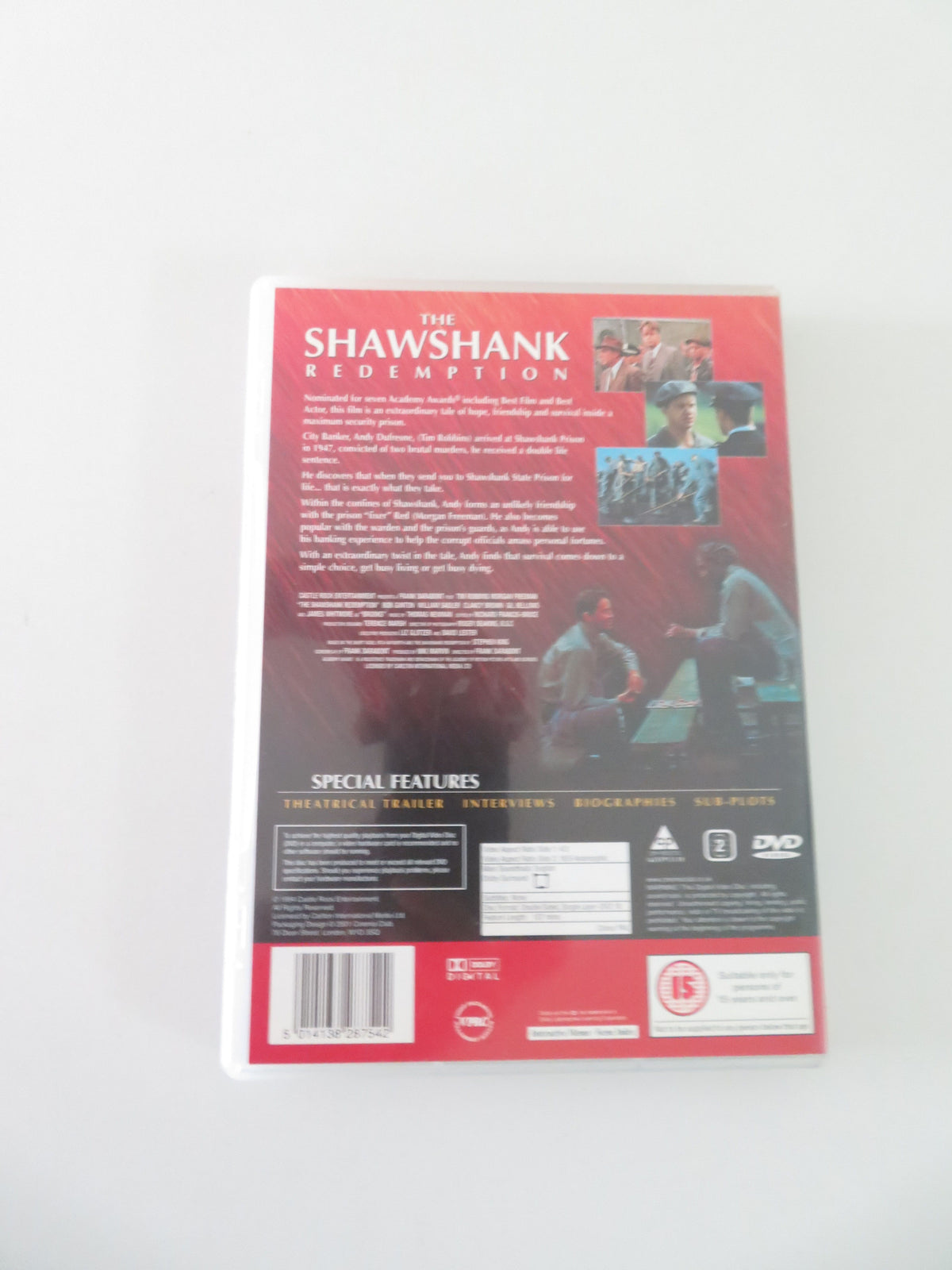 The Shawshank Redemption - B (DVD) Tim Robbins Morgan Freeman 1994 Region 2