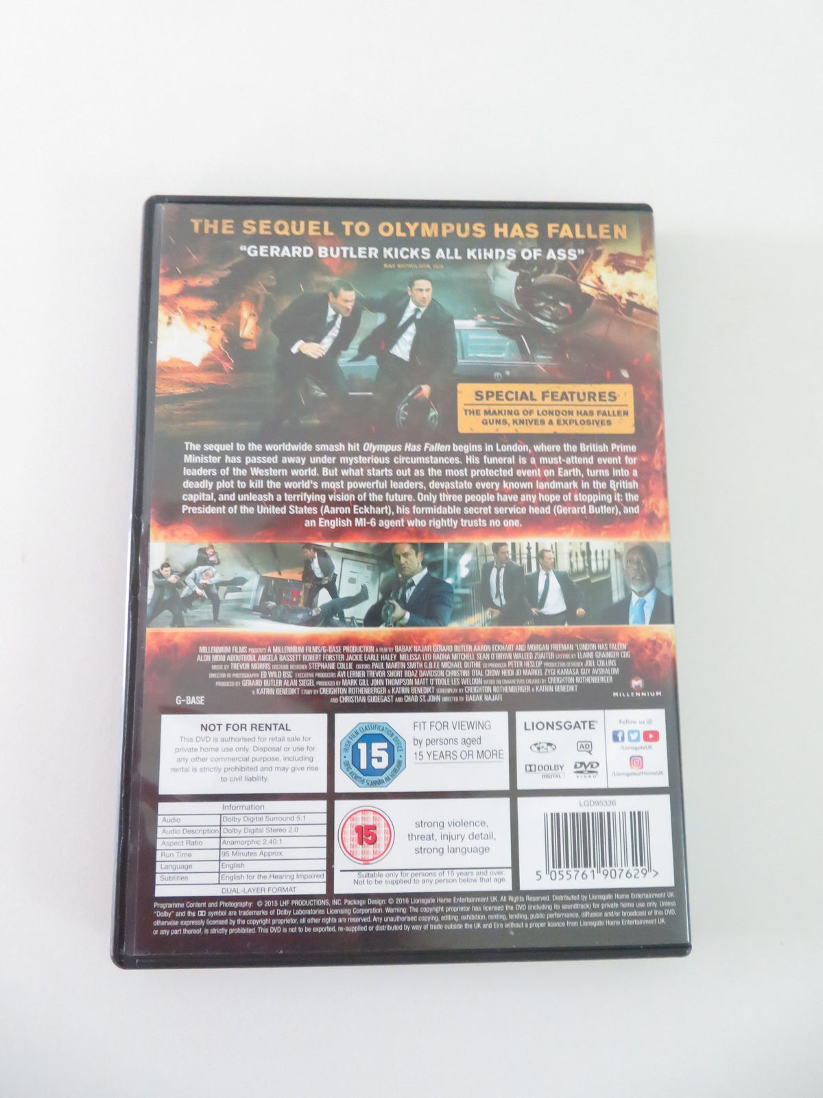 London Has Fallen (DVD) Gerard Butler Morgan Freeman 2016 Region 2